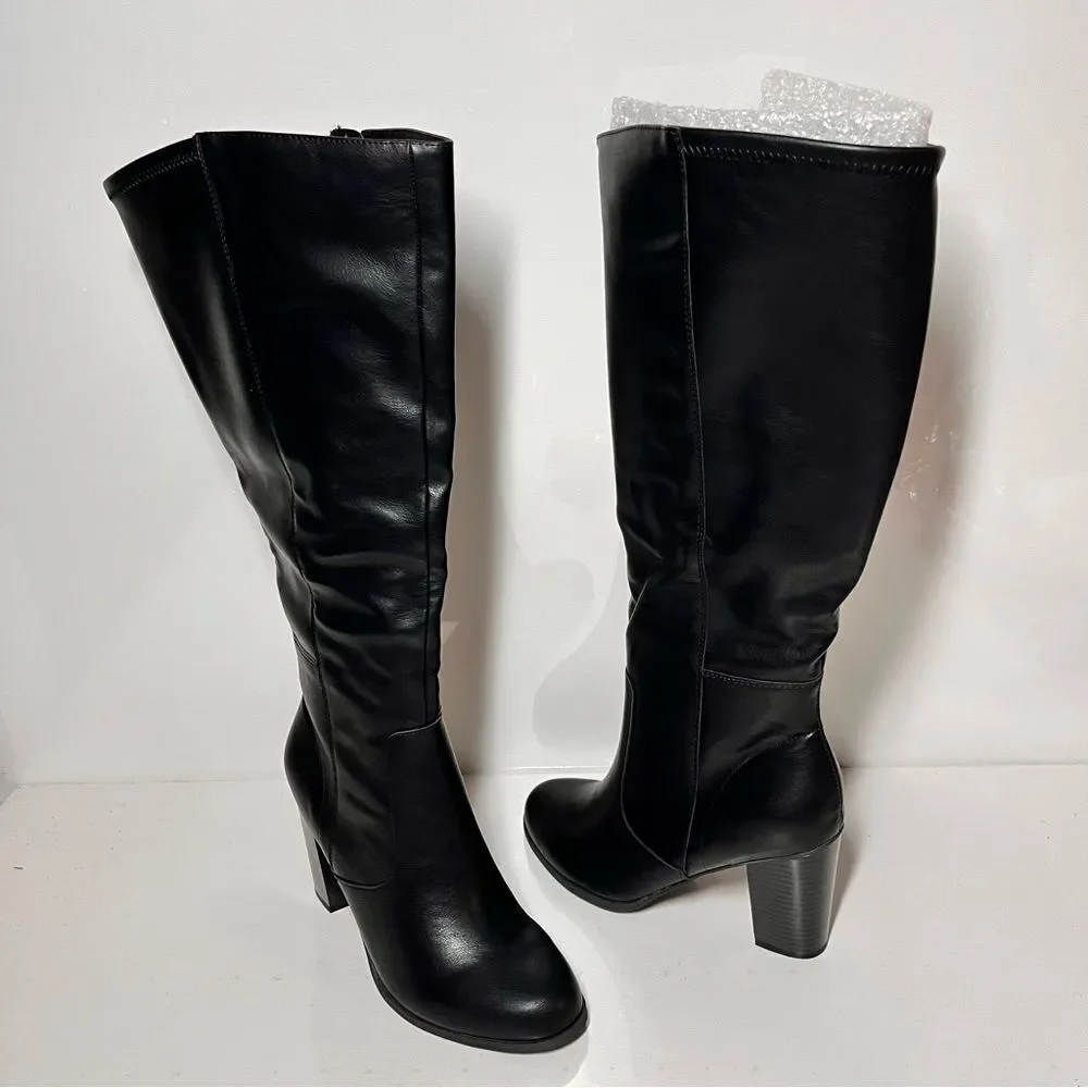 Style & Co Addyy Knee High Wide Calf Confort Helled Boots